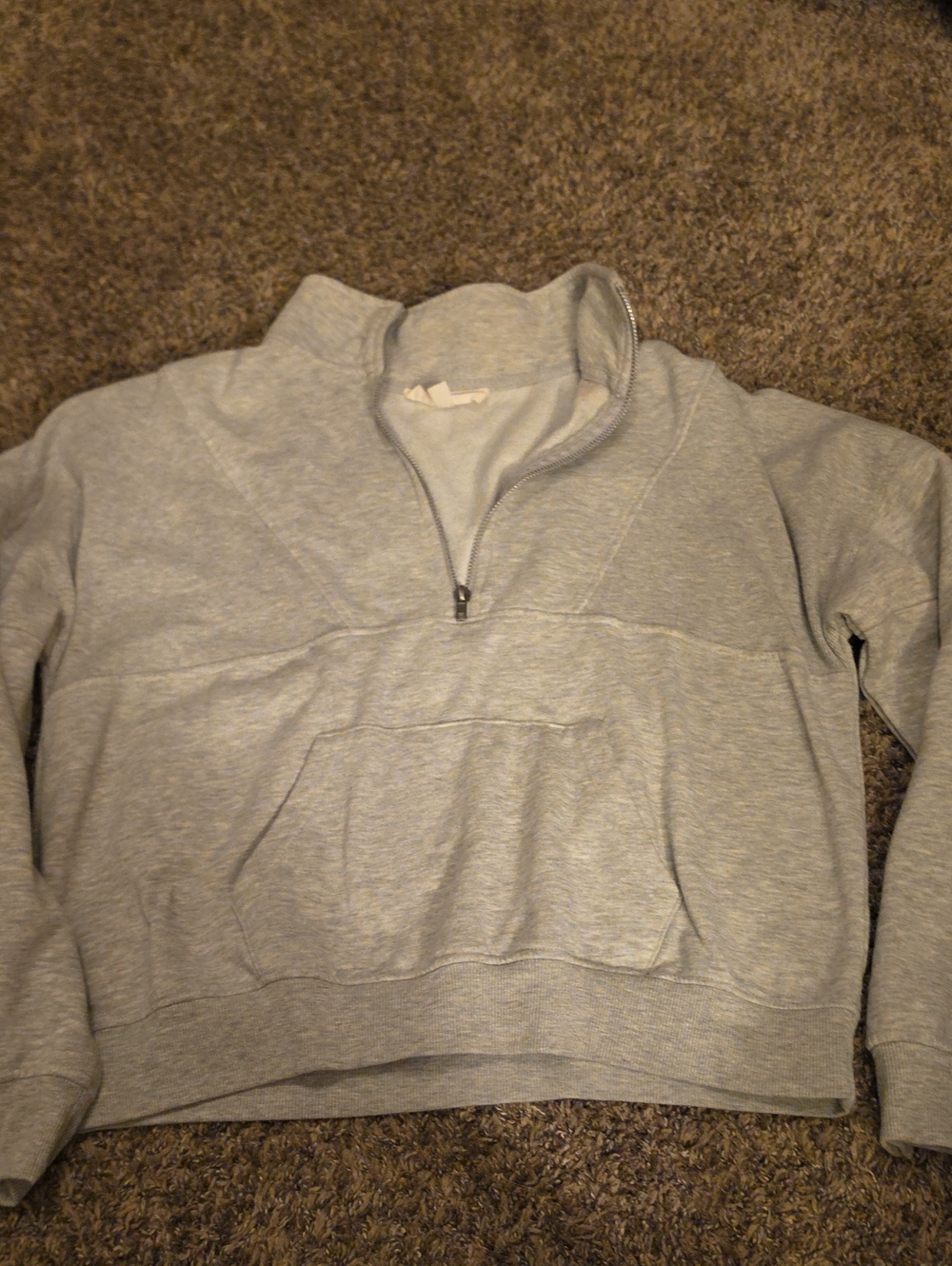 Pink Rose Women Light Gray Quarter-Zip Pullover Sweatshirt